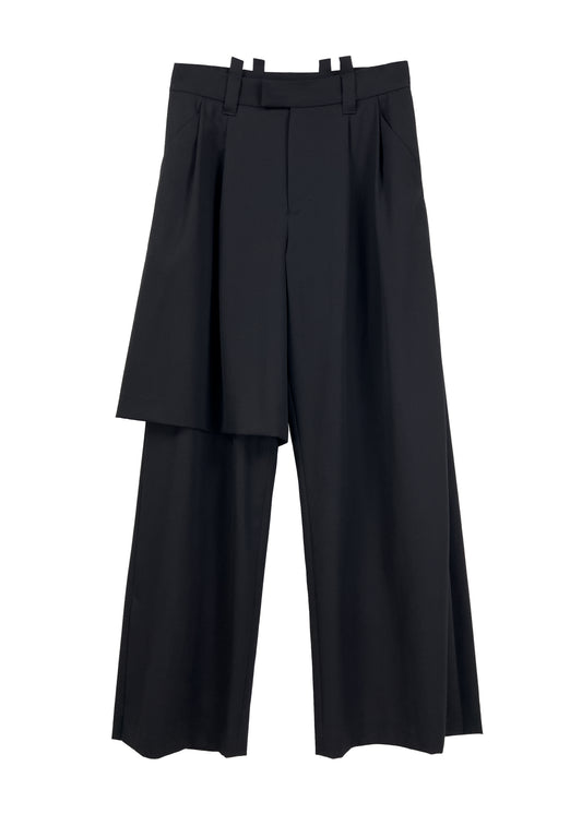 Asymmetric layered trousers