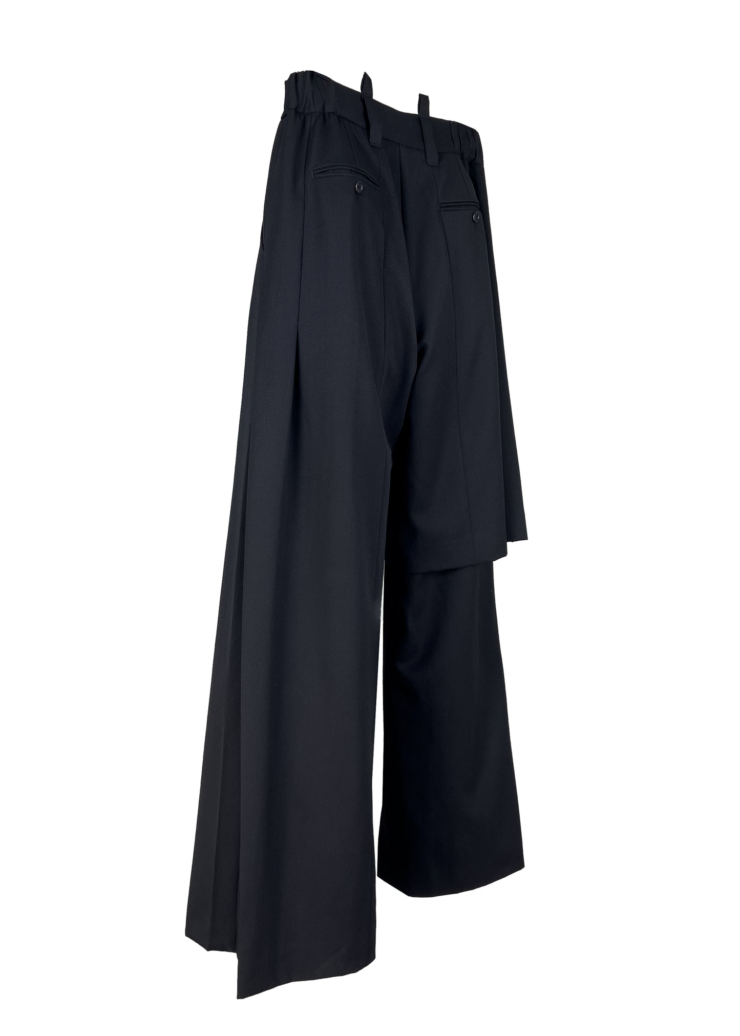 Asymmetric layered trousers