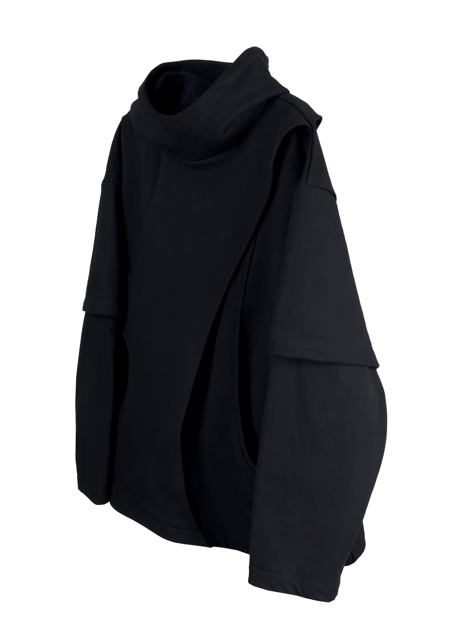 3 layer curved line hoodie